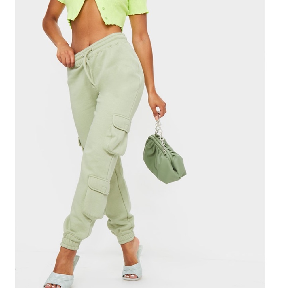 PLT Sage Green Pocket Detail Joggers